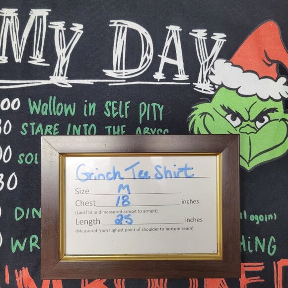 Gildan Grinch Shirt Christmas Schedule Tee Shirt Black Womens Medium My Day - Picture 3 of 5